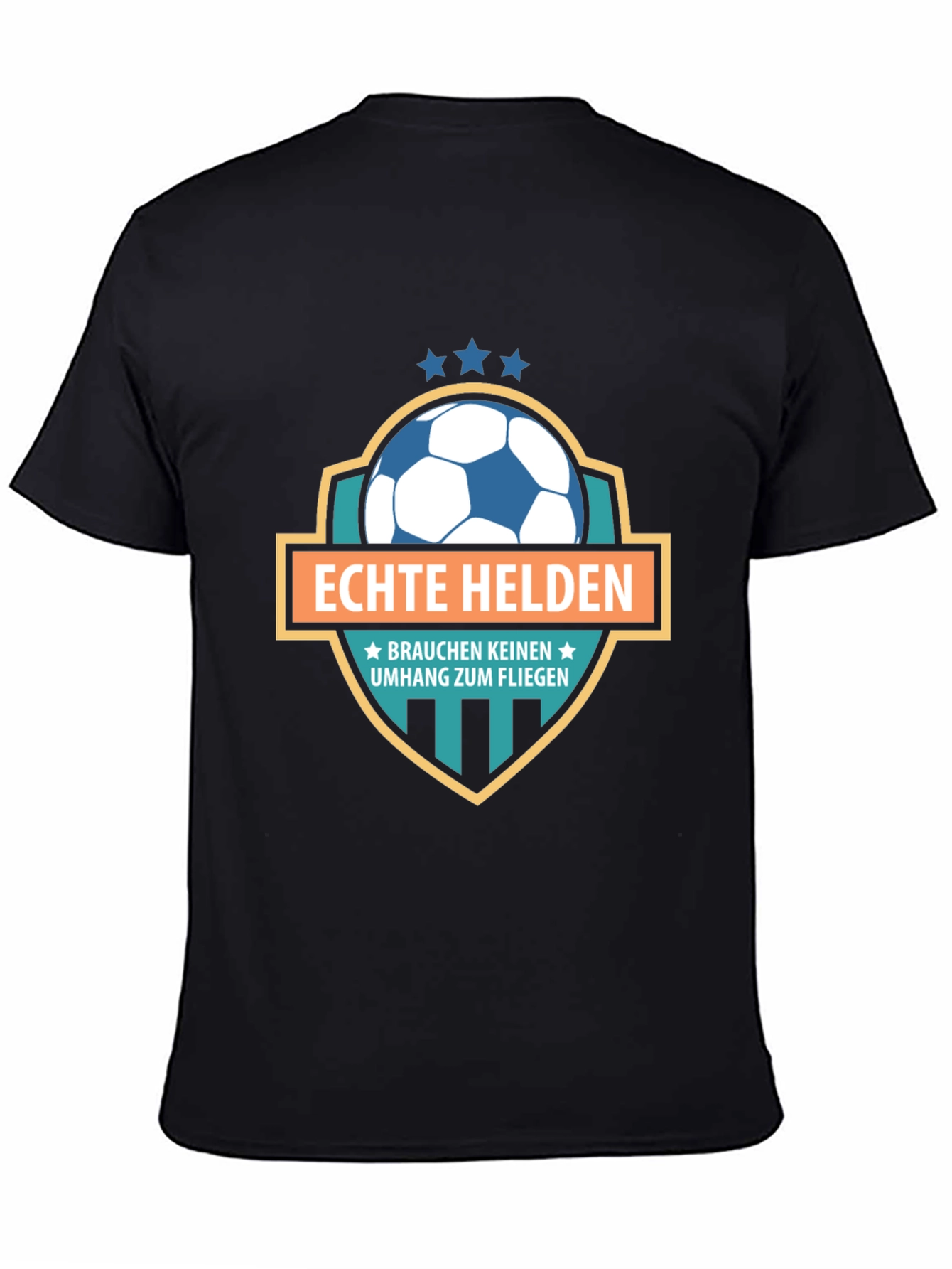 Black Echte Helden Soccer T-Shirt view 4