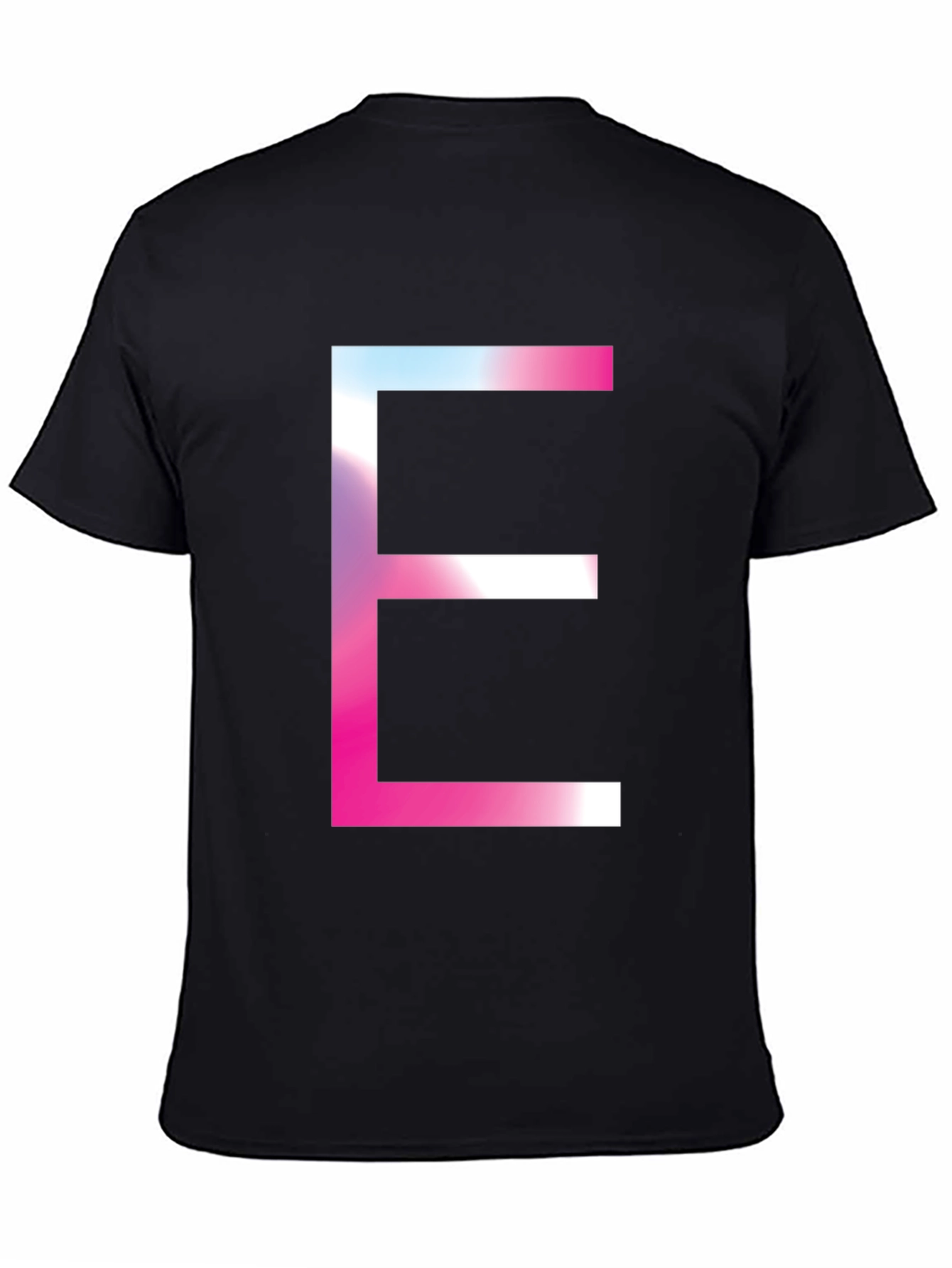 Black Bold 'E' Graphic Tee - Trendy Statement T-Shirt view 4