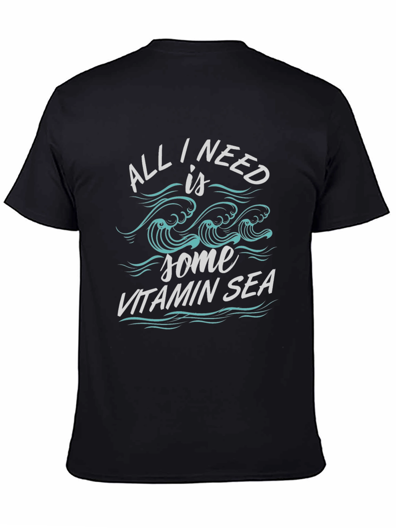 Black Vitamin Sea Graphic Tee - Black Cotton Comfort view 4