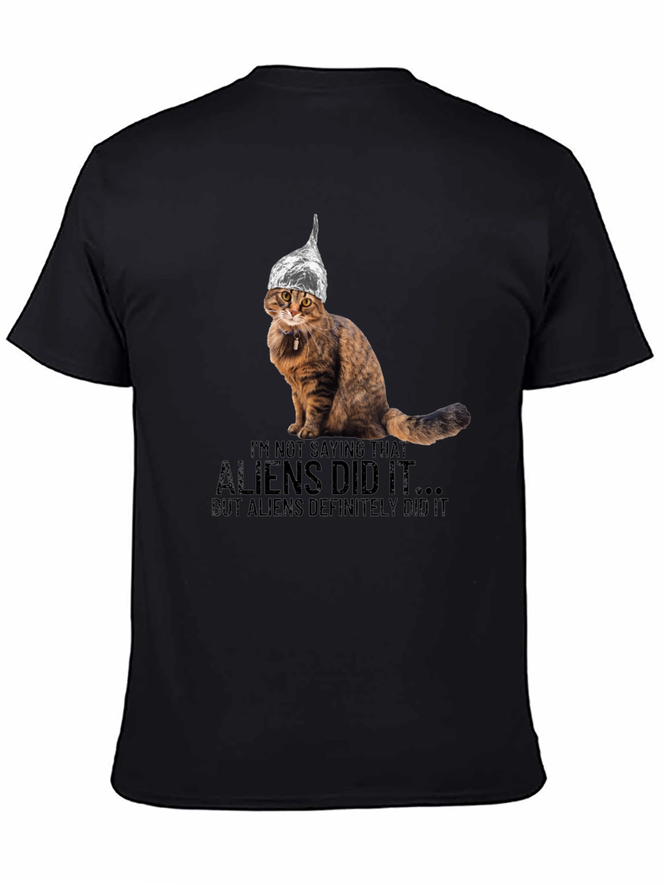 Black Aliens Did It Cat T-Shirt view 4