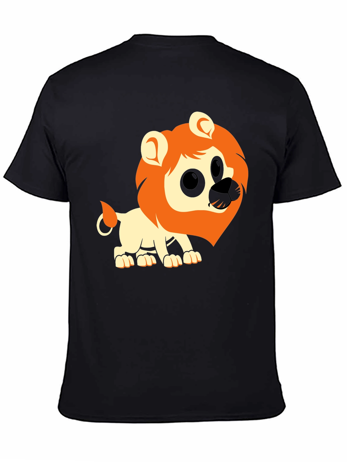 Black Lion Graphic Tee - Black Cotton Casual T-Shirt view 4