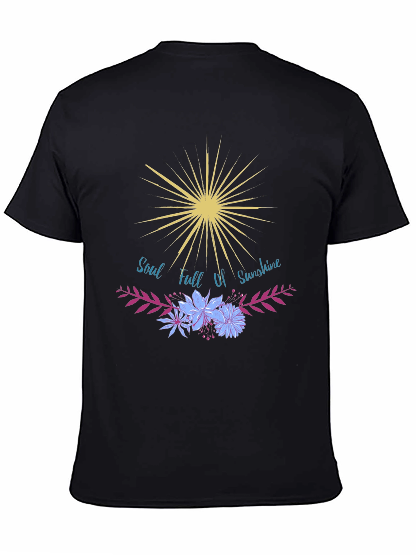 Black Soul Full of Sunshine Graphic Tee - Trendy Black T-Shirt view 4