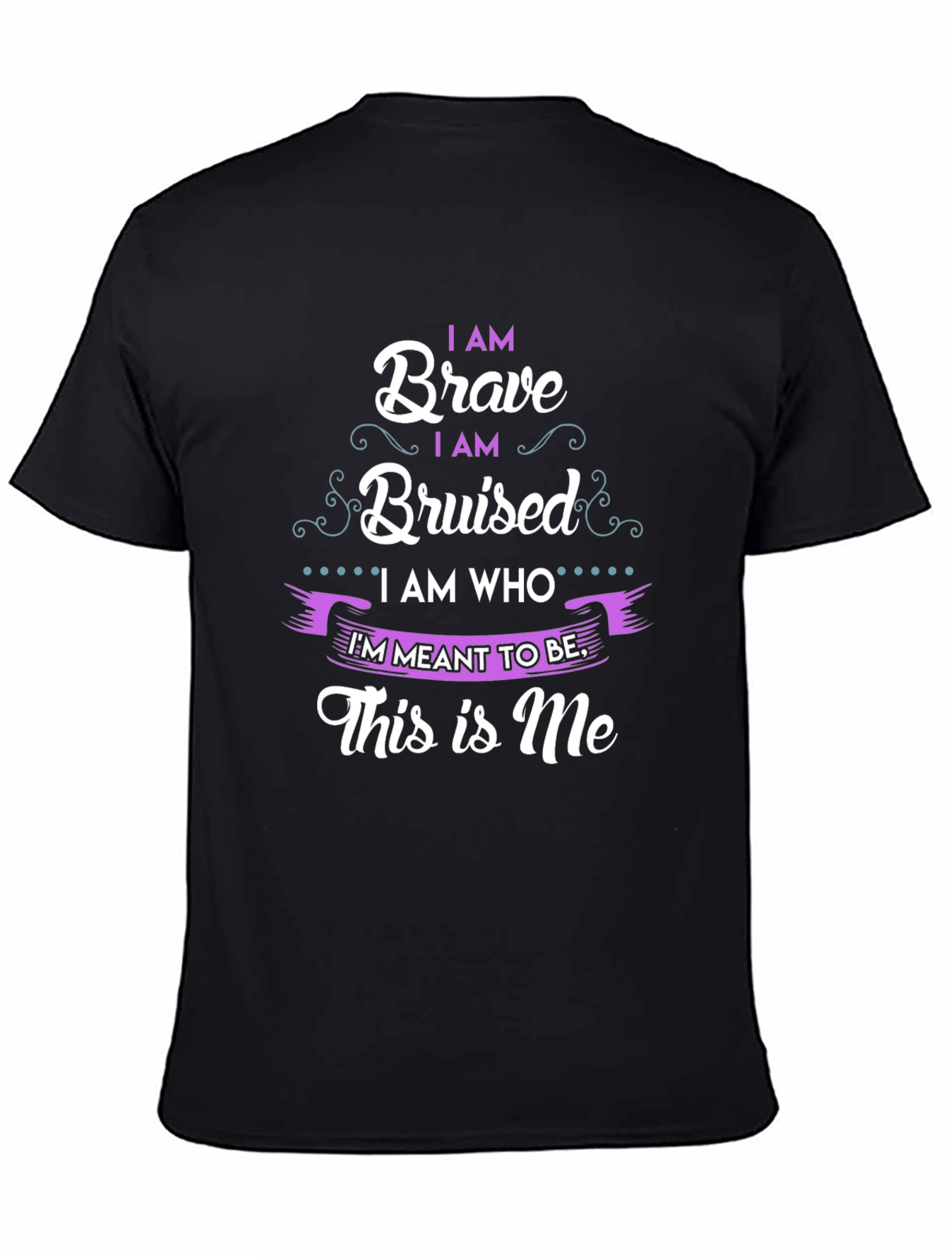 Black I am Brave Bruised T-Shirt view 4