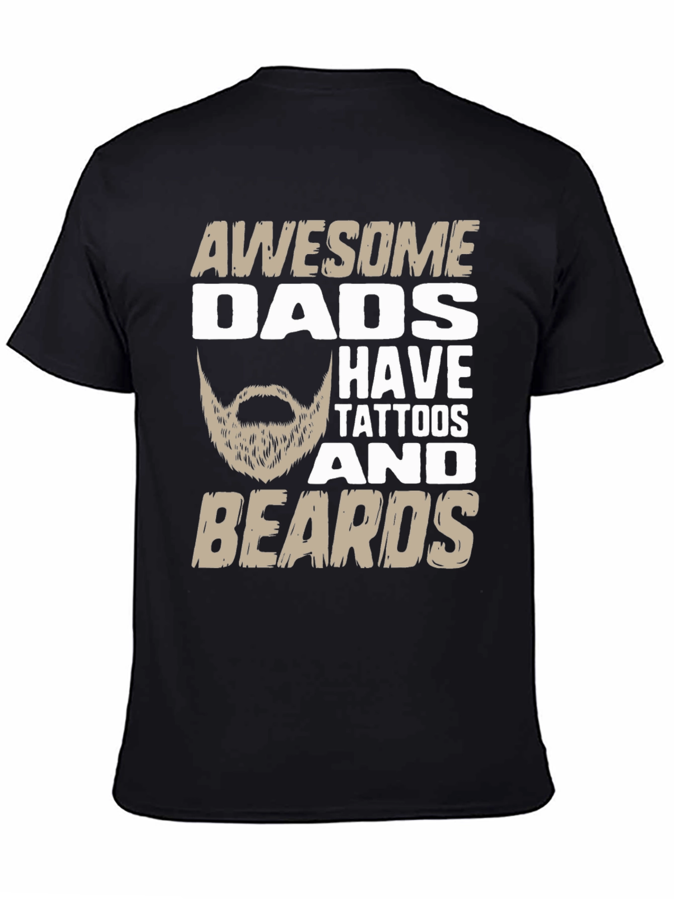 Black Awesome Dads Have Tattoos And Beards T-Shirt view 4