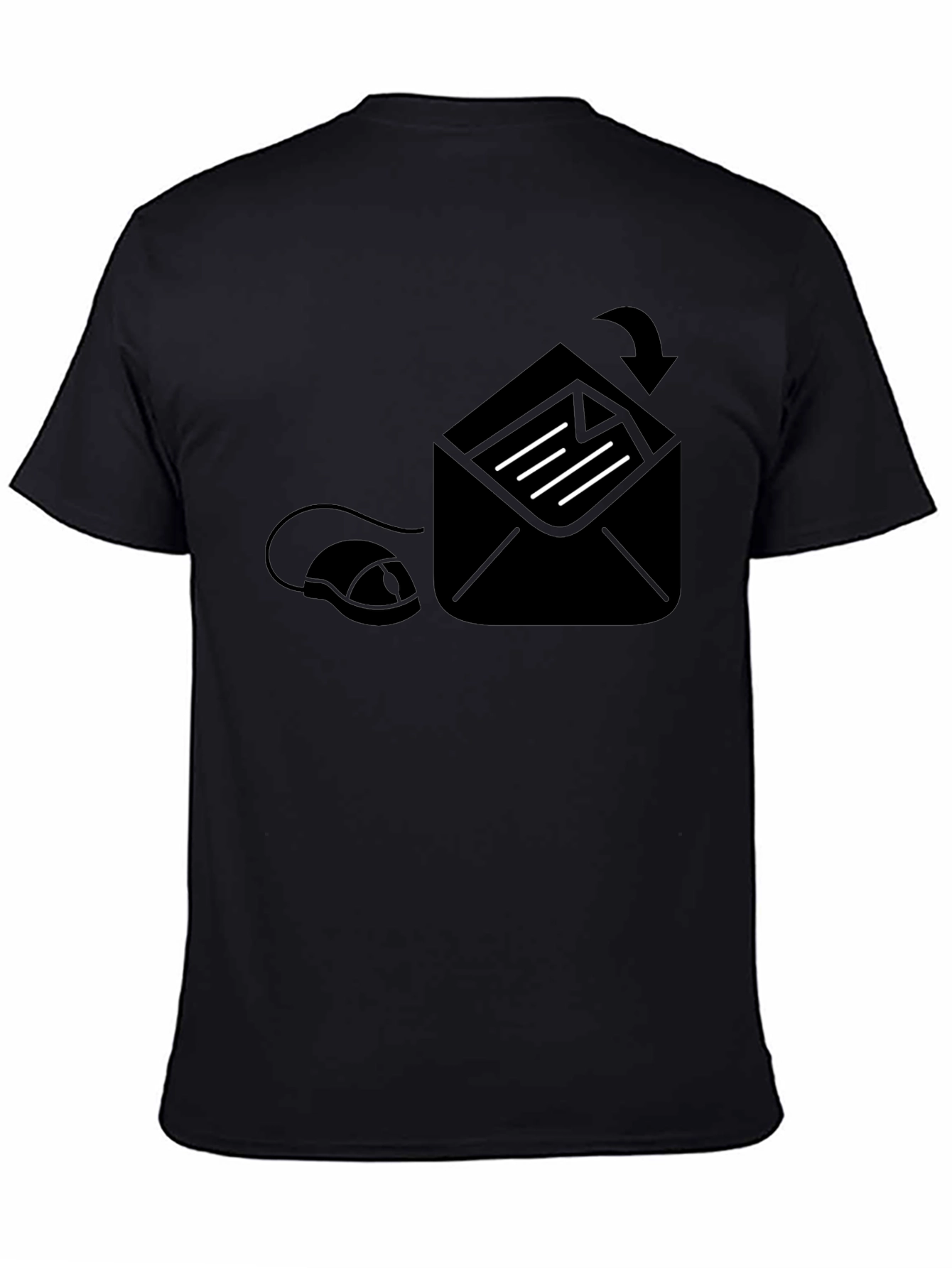 Black Tech Email T-Shirt - Funny Graphic Tee for Geeks view 4