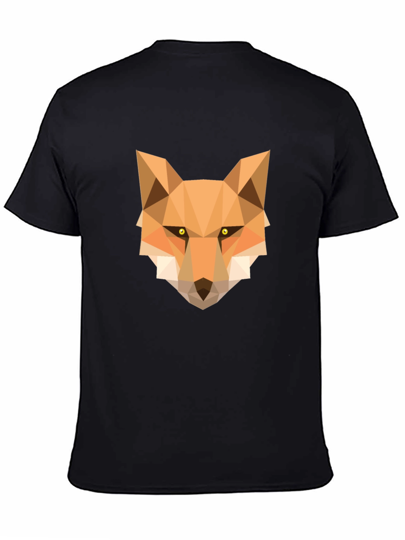 Black Geometric Fox Graphic Tee - Stylish Black T-Shirt view 4