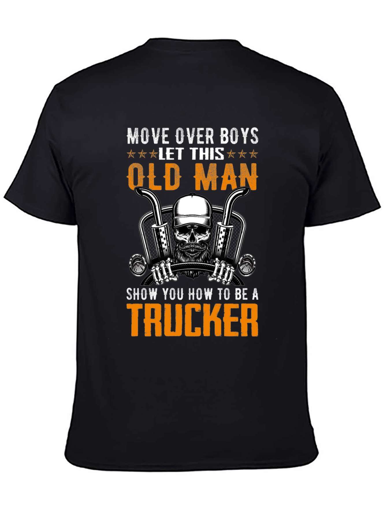 Black Trucker Old Man T-Shirt view 4