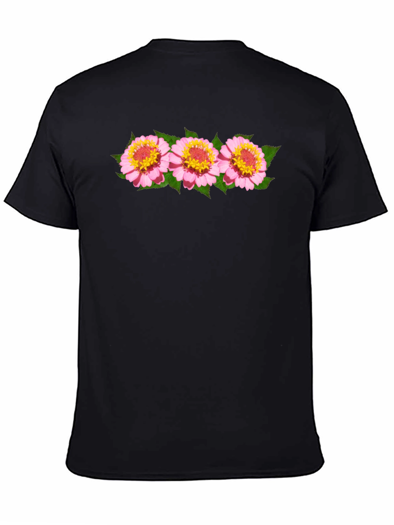 Black Floral Graphic Black T-Shirt view 4