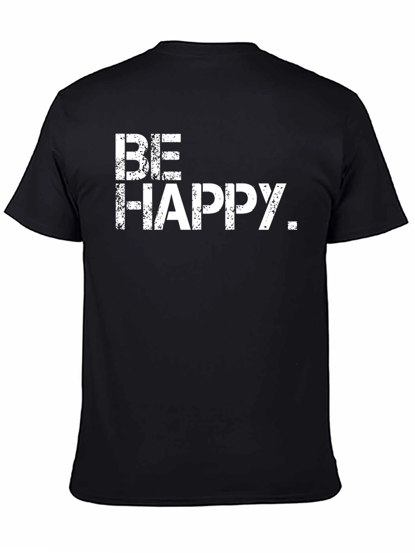 Black Be Happy Graphic T-Shirt - Black Casual Tee view 4
