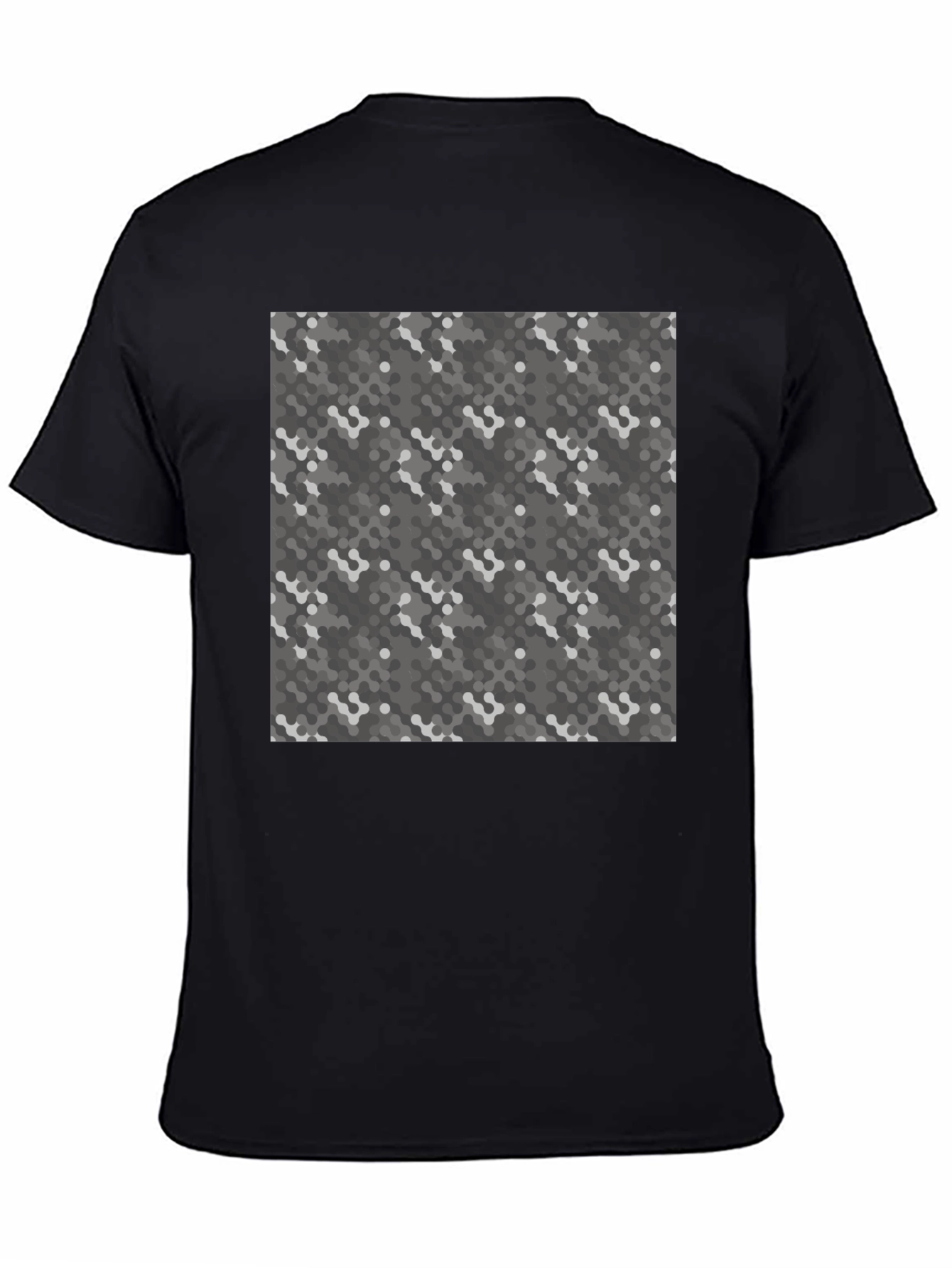 Black Urban Camo Print Black Tee - Modern Style view 4