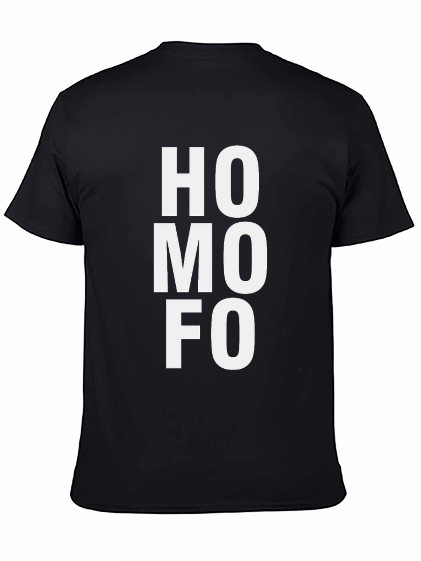 Black HOMOFO Graphic Tee - Bold Statement Shirt view 4