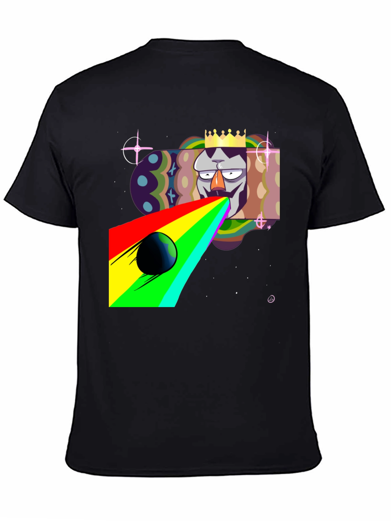 Black King Galaxy Black T-Shirt view 4