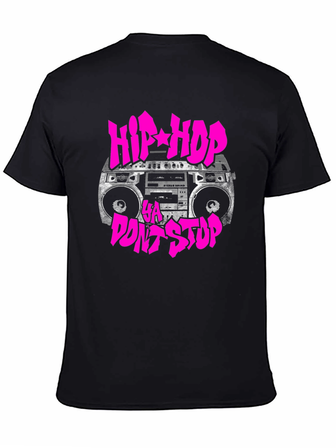 Black Hip Hop Ya Dont Stop Graphic T-Shirt view 4
