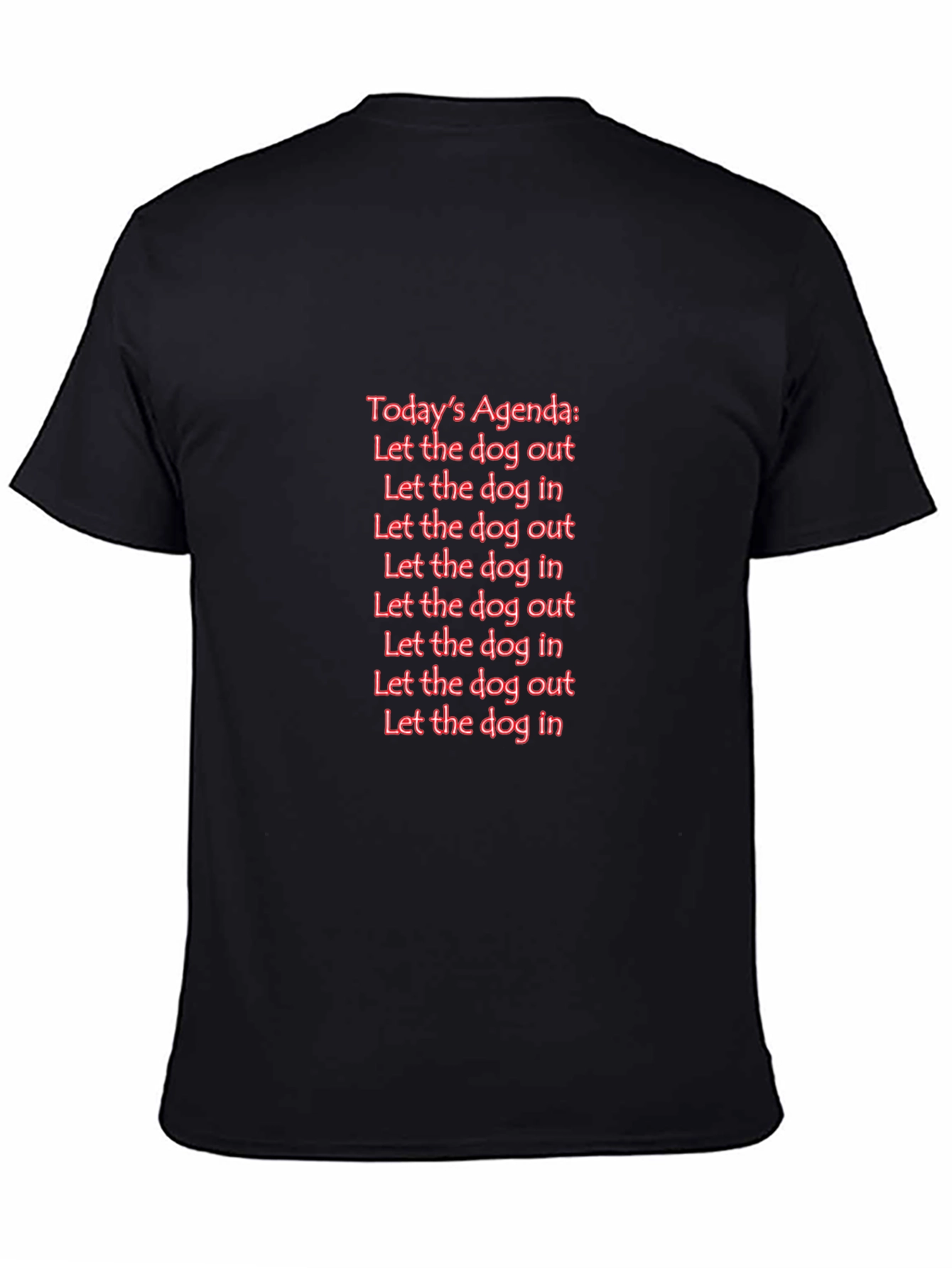 Black Funny Dog Agenda Graphic Tee - Black T-Shirt view 4