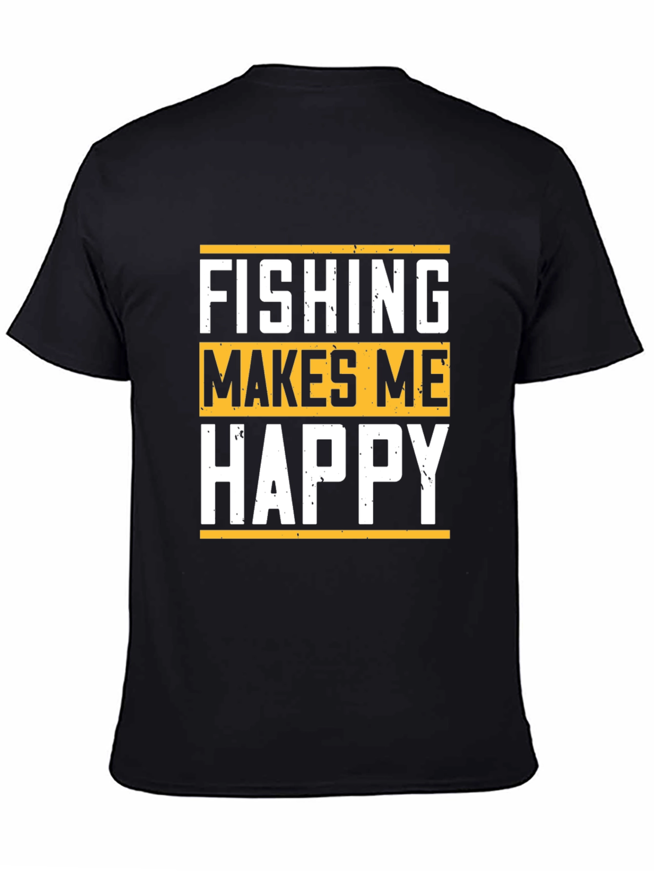 Black Fishing Makes Me Happy Graphic T-Shirt view 4