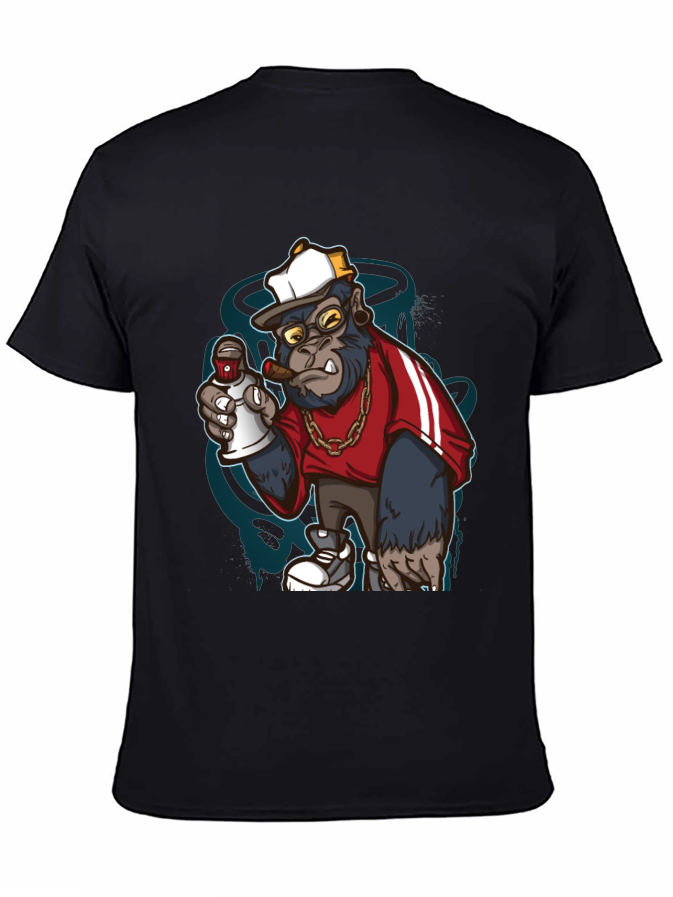 Black Graffiti Gorilla Graphic T-Shirt - Urban Streetwear view 4