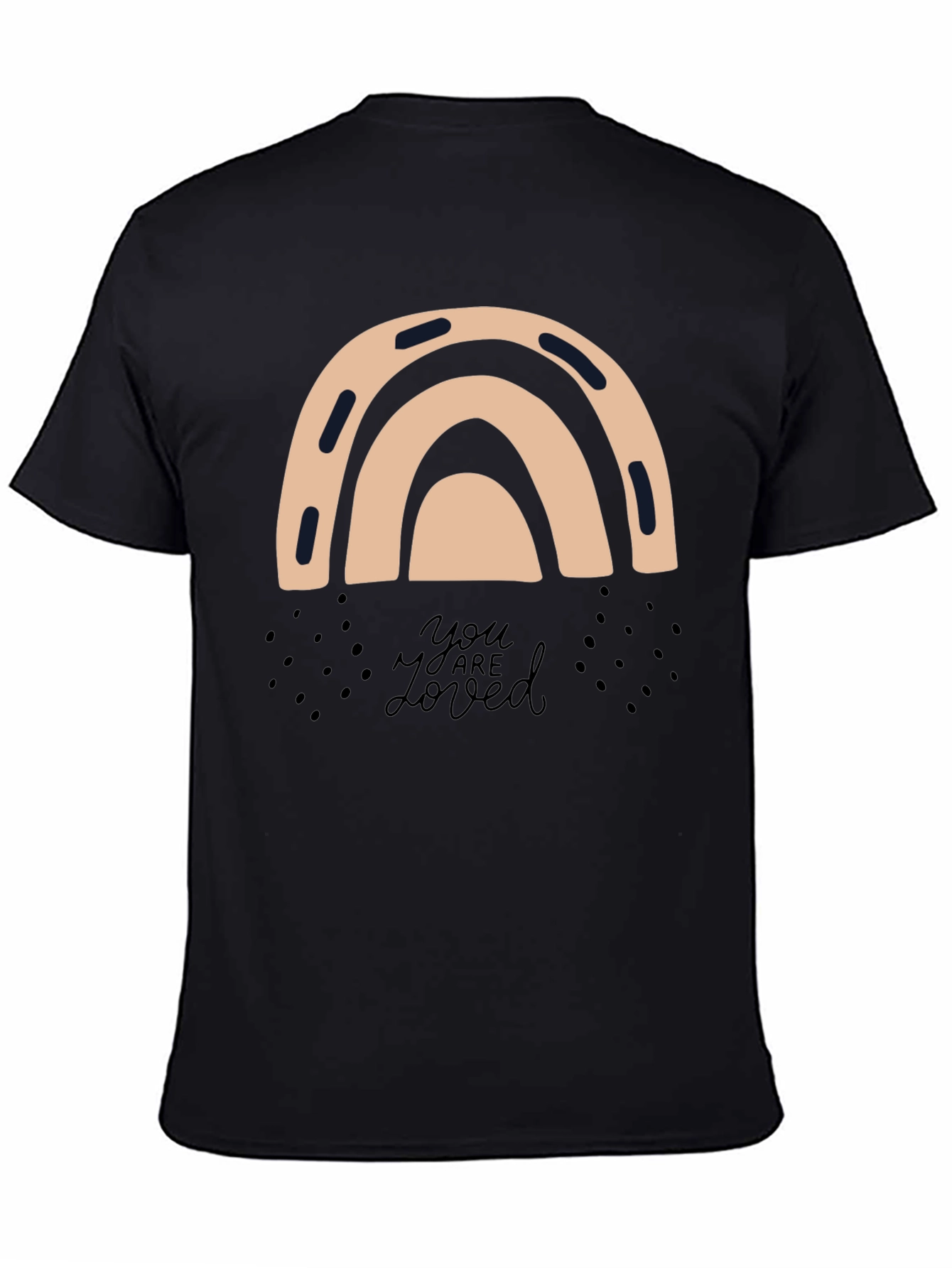 Black Stylish Rainbow Graphic Tee - You Are Loved view 4