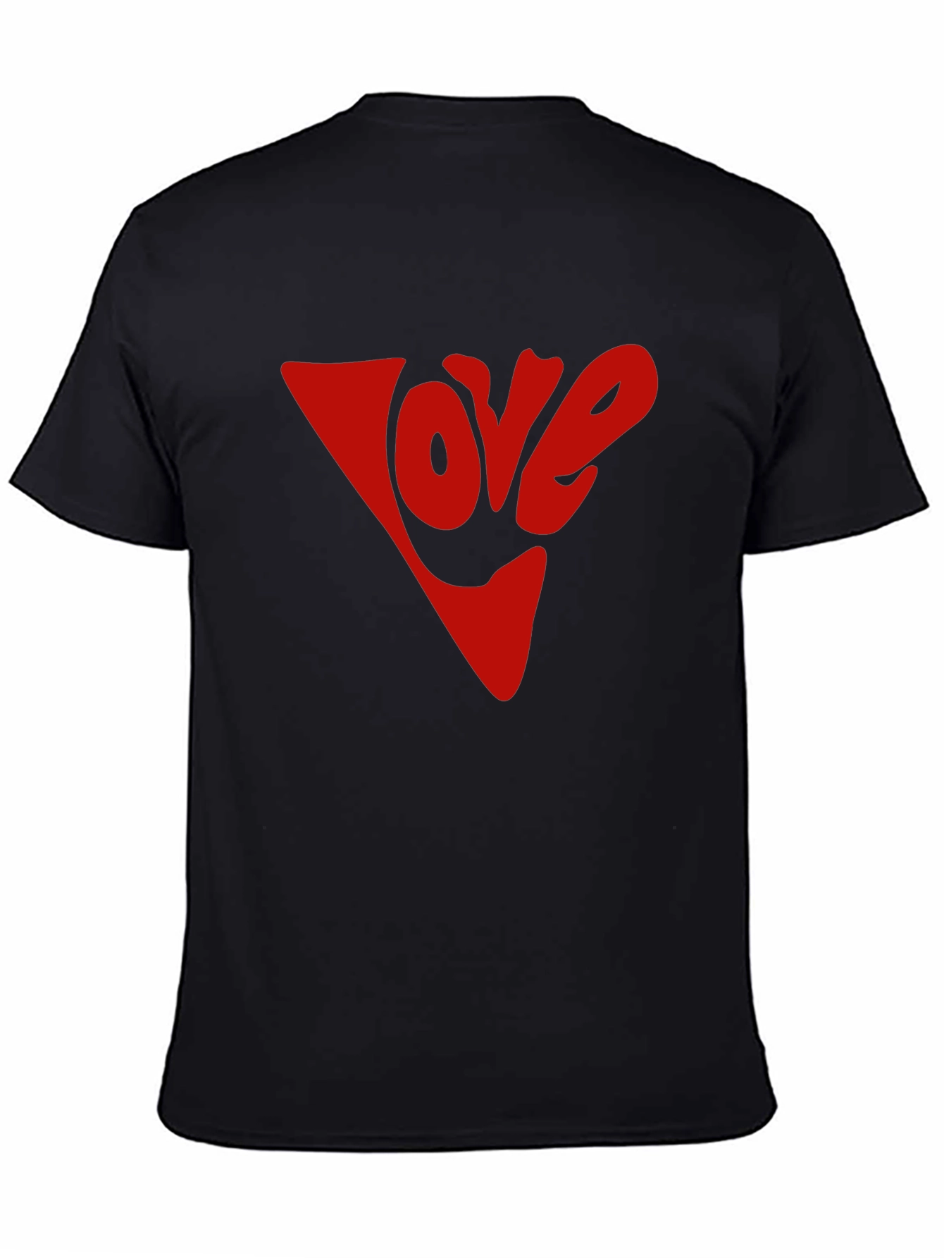 Black Love Graphic Tee - Red Inverted Triangle Print view 4
