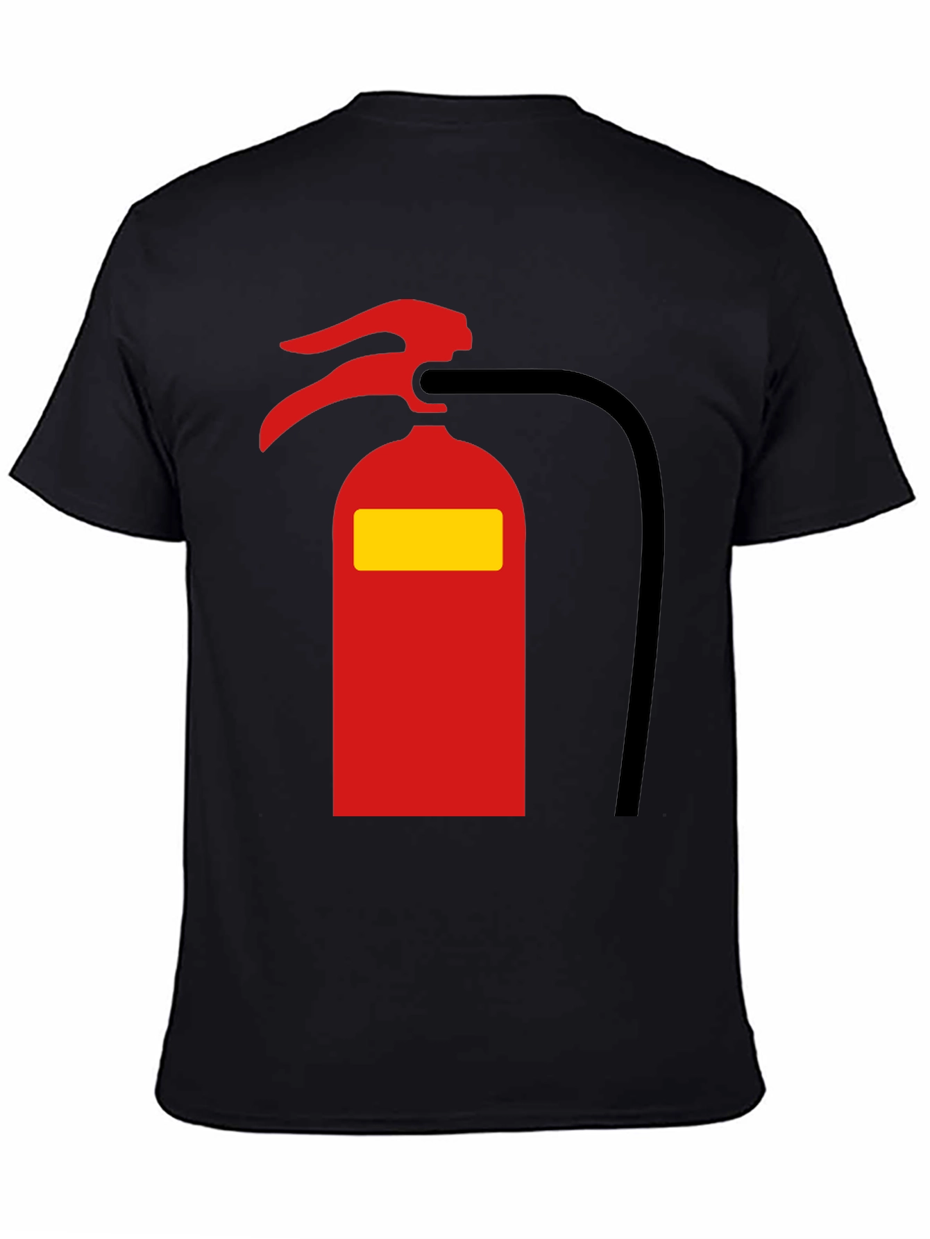 Black Fire Extinguisher Graphic Tee - Novelty T-Shirt view 4