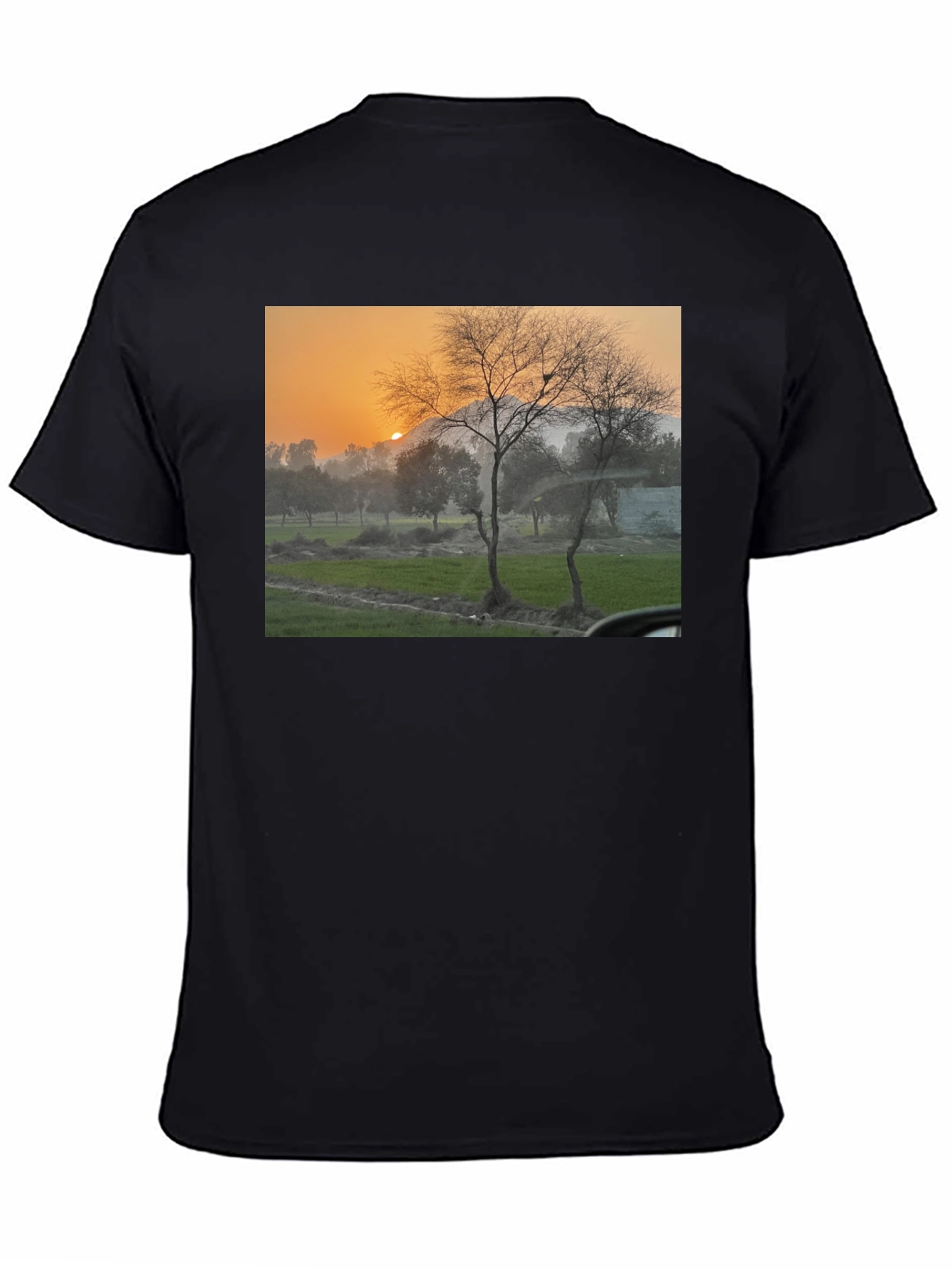 Black Nature Scene Black T-Shirt view 4