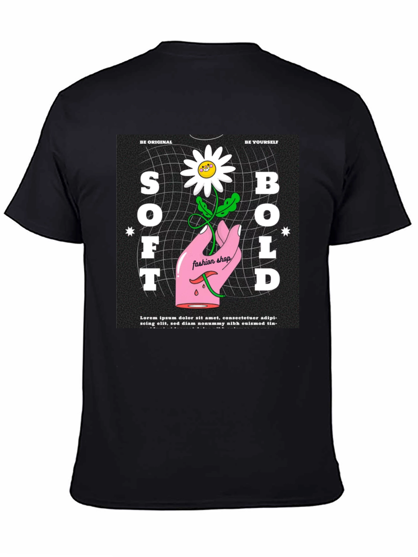 Black Soft & Bold Graphic Tee - Unique Design view 4