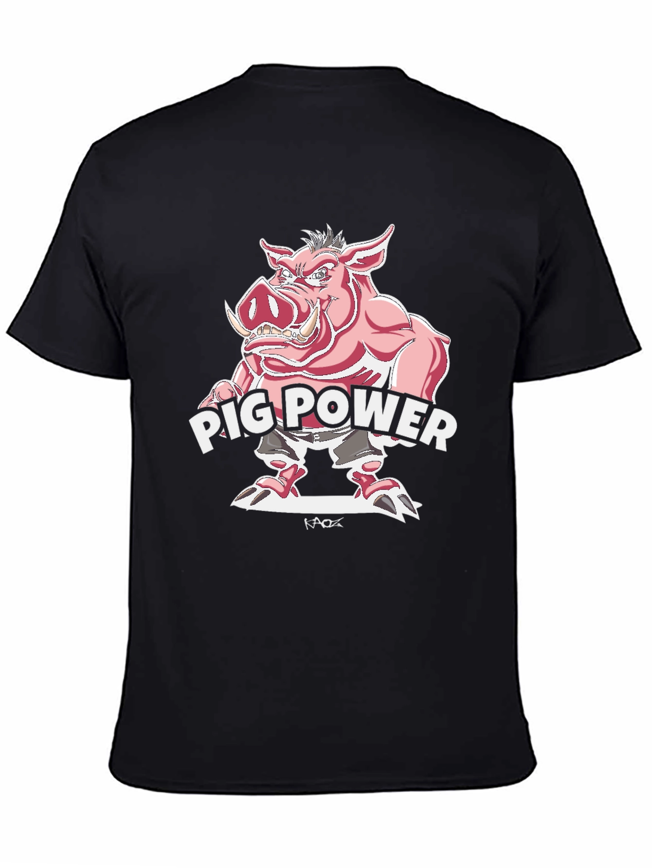 Black Pig Power Graphic Tee - Black view 4
