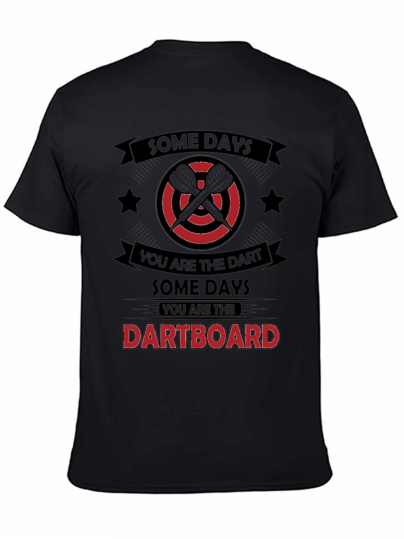 Black Dartboard Humor Graphic T-Shirt view 4