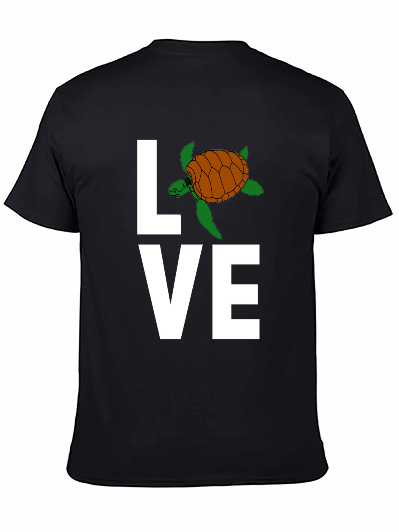 Black Love Turtle Graphic T-Shirt - Stylish Crew Neck Tee view 4