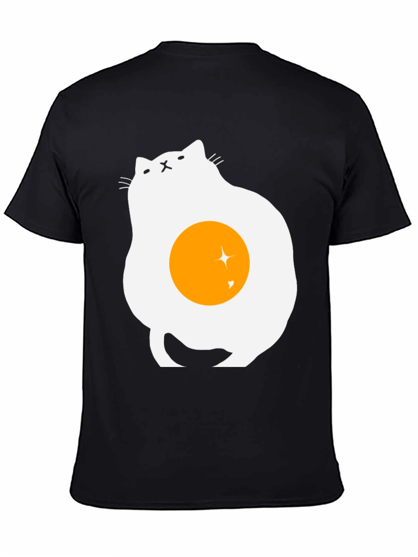 Black Egg Cat Graphic T-Shirt - Unique Design view 4