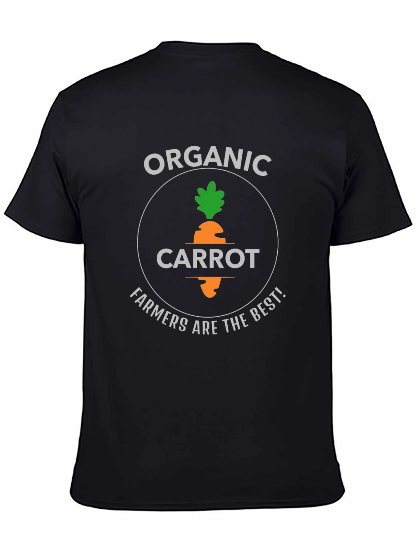 Black Organic Carrot Farmers T-Shirt view 4