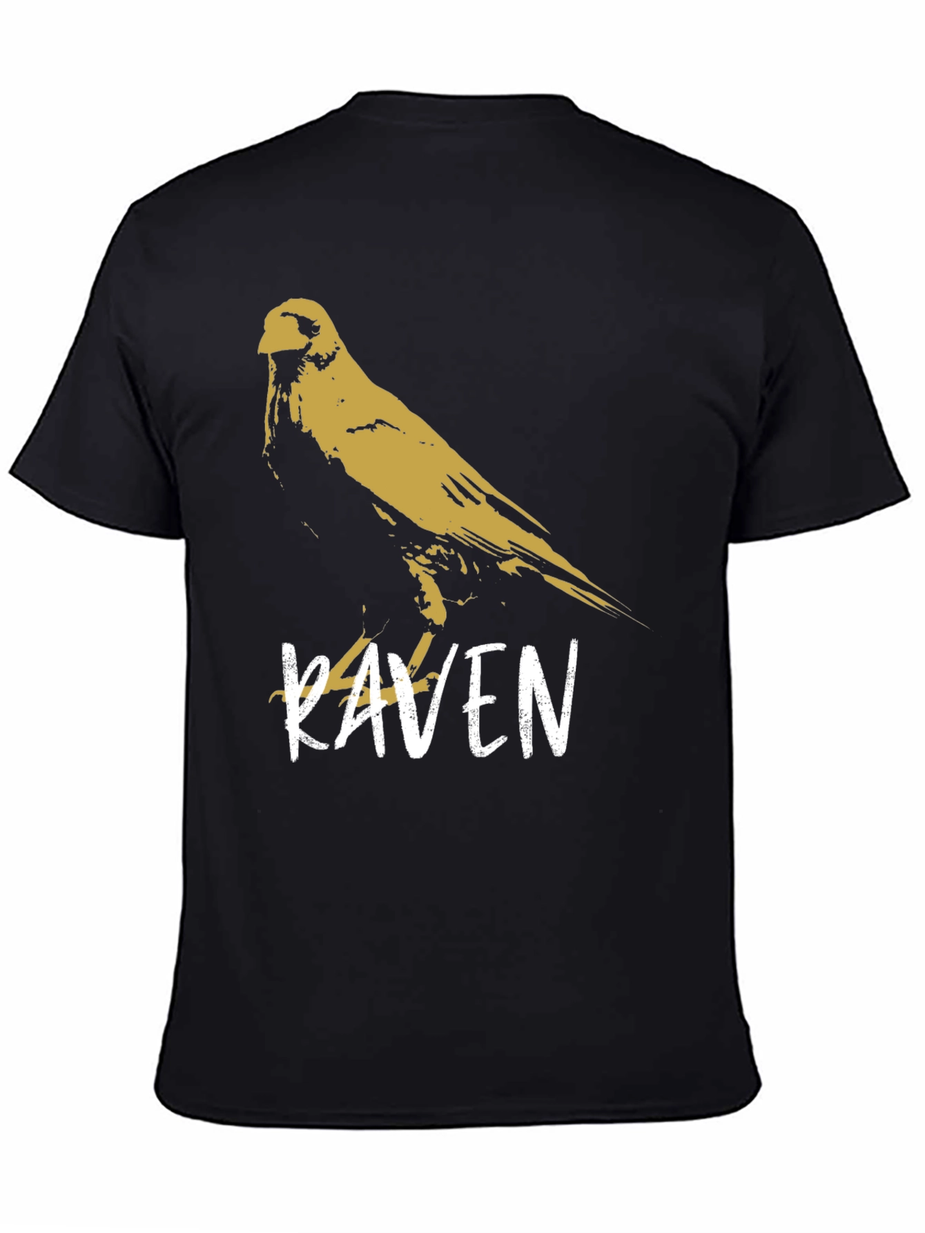 Black Raven Graphic T-Shirt - Stylish Bird Design view 4