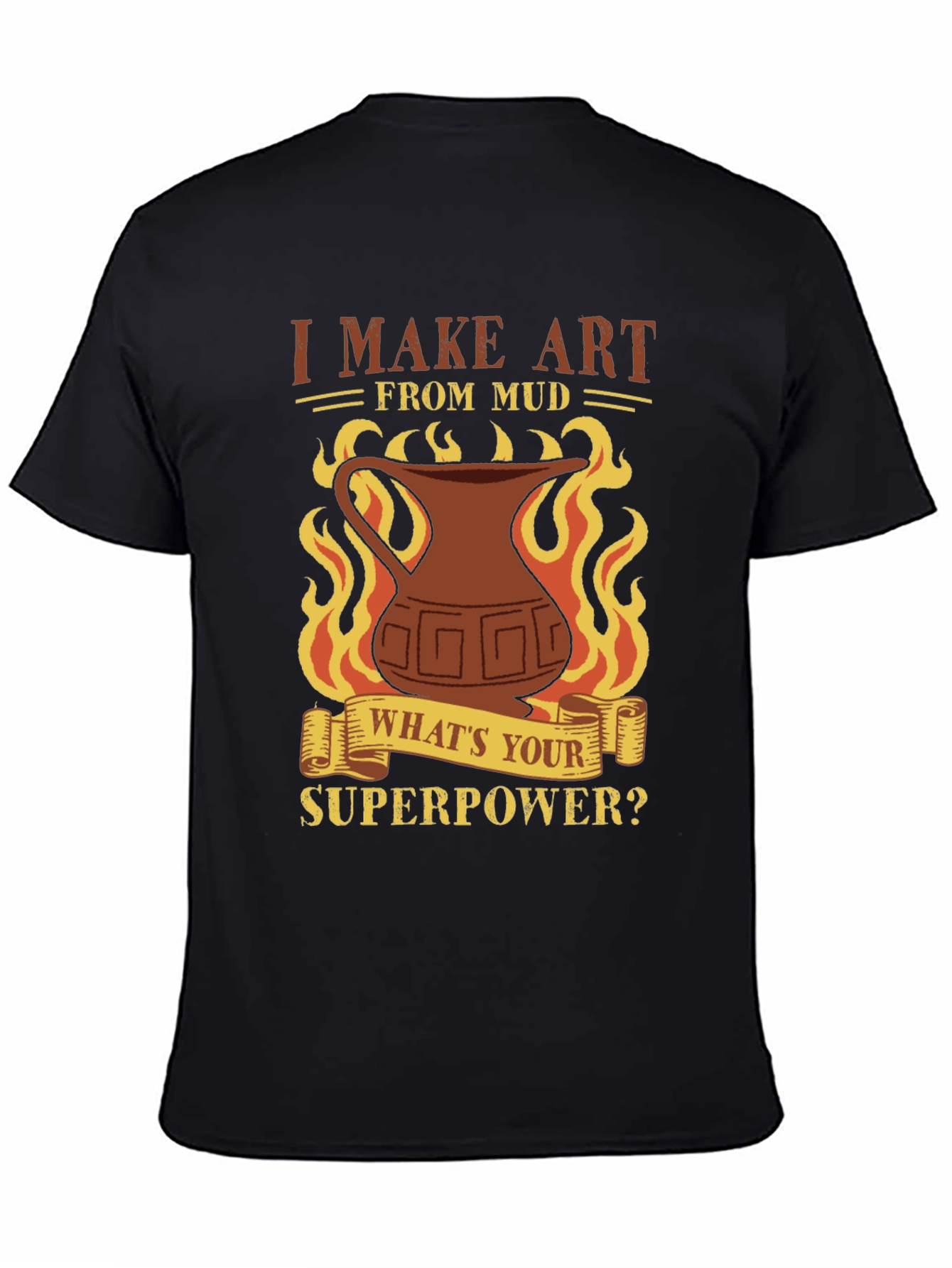 Black I Make Art From Mud T-Shirt - Pottery Lover view 4