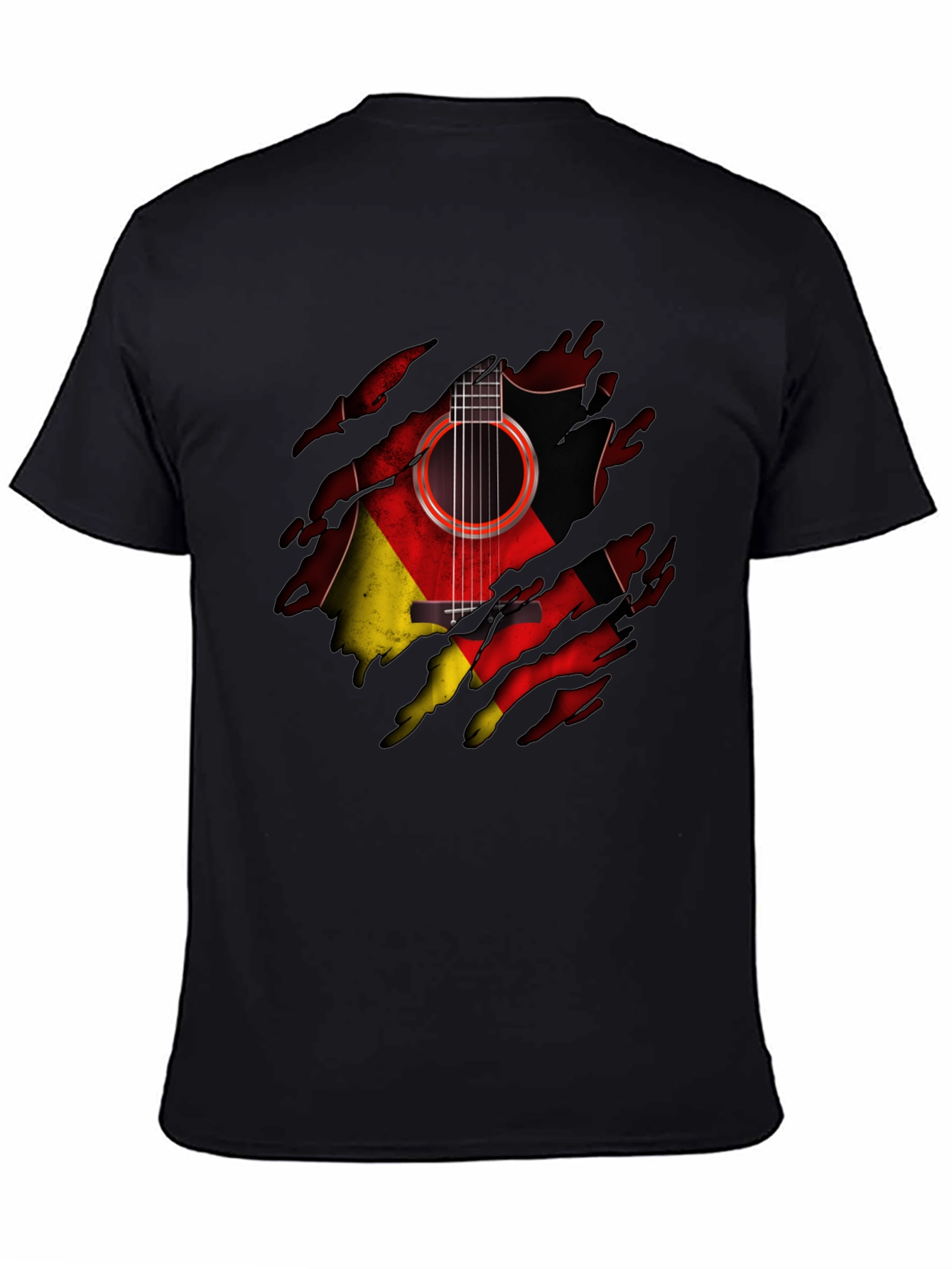 Guitar Germany Flag Ripped T-Shirt - 4