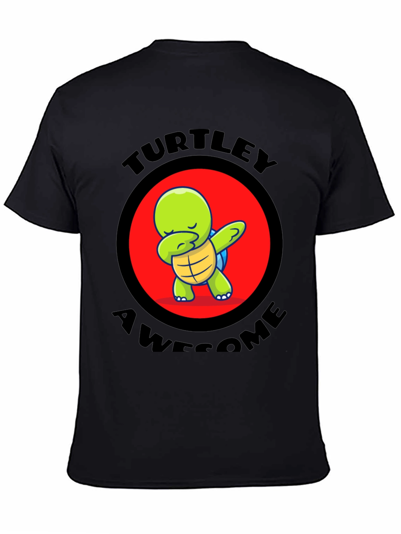 Black Turtley Awesome Turtle Dabbing T-Shirt view 4