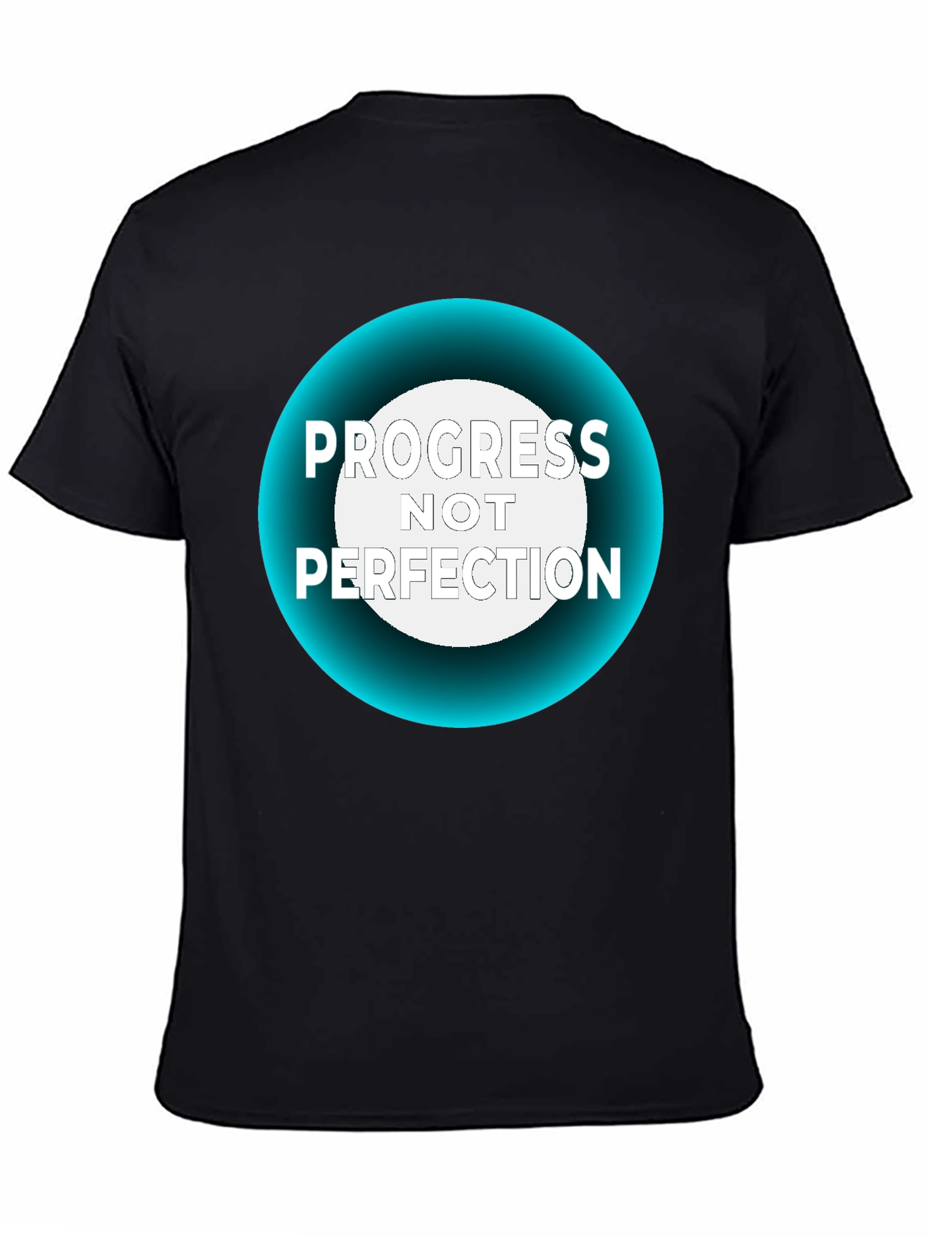 Black Progress Not Perfection Black T-Shirt view 4