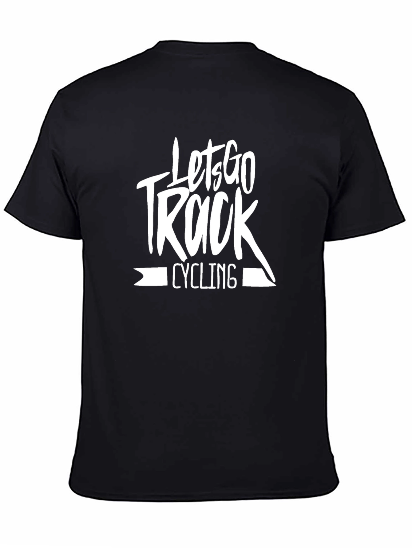 Black Let's Go Track Cycling T-Shirt view 4