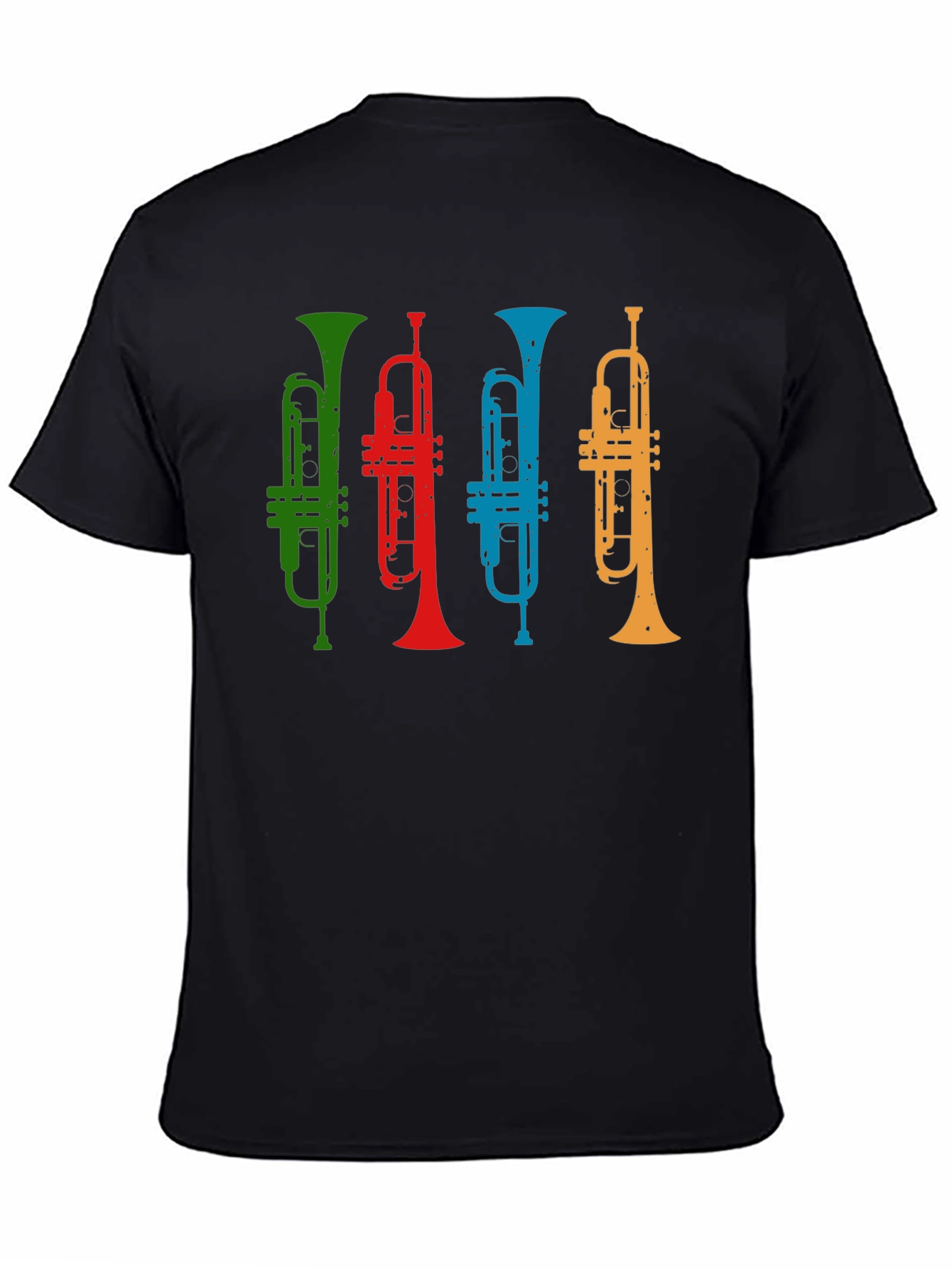 Black Colorful Trumpet T-Shirt - Music Lover Tee view 4