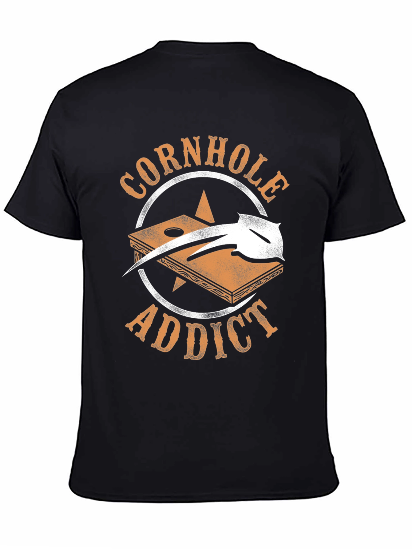 Black Cornhole Addict Graphic T-Shirt view 4