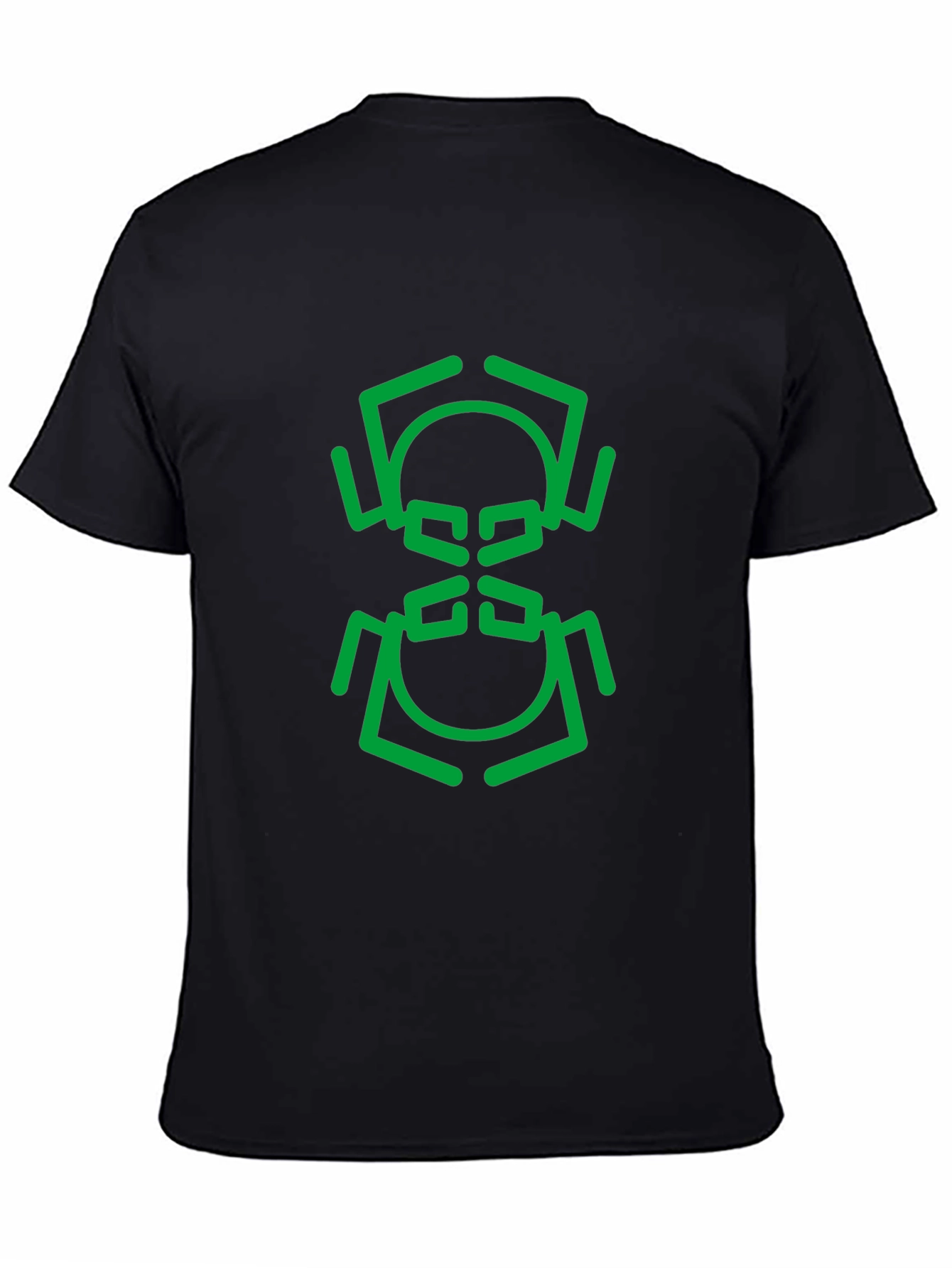 Black Abstract Geometric Bug Graphic Tee - Black view 4
