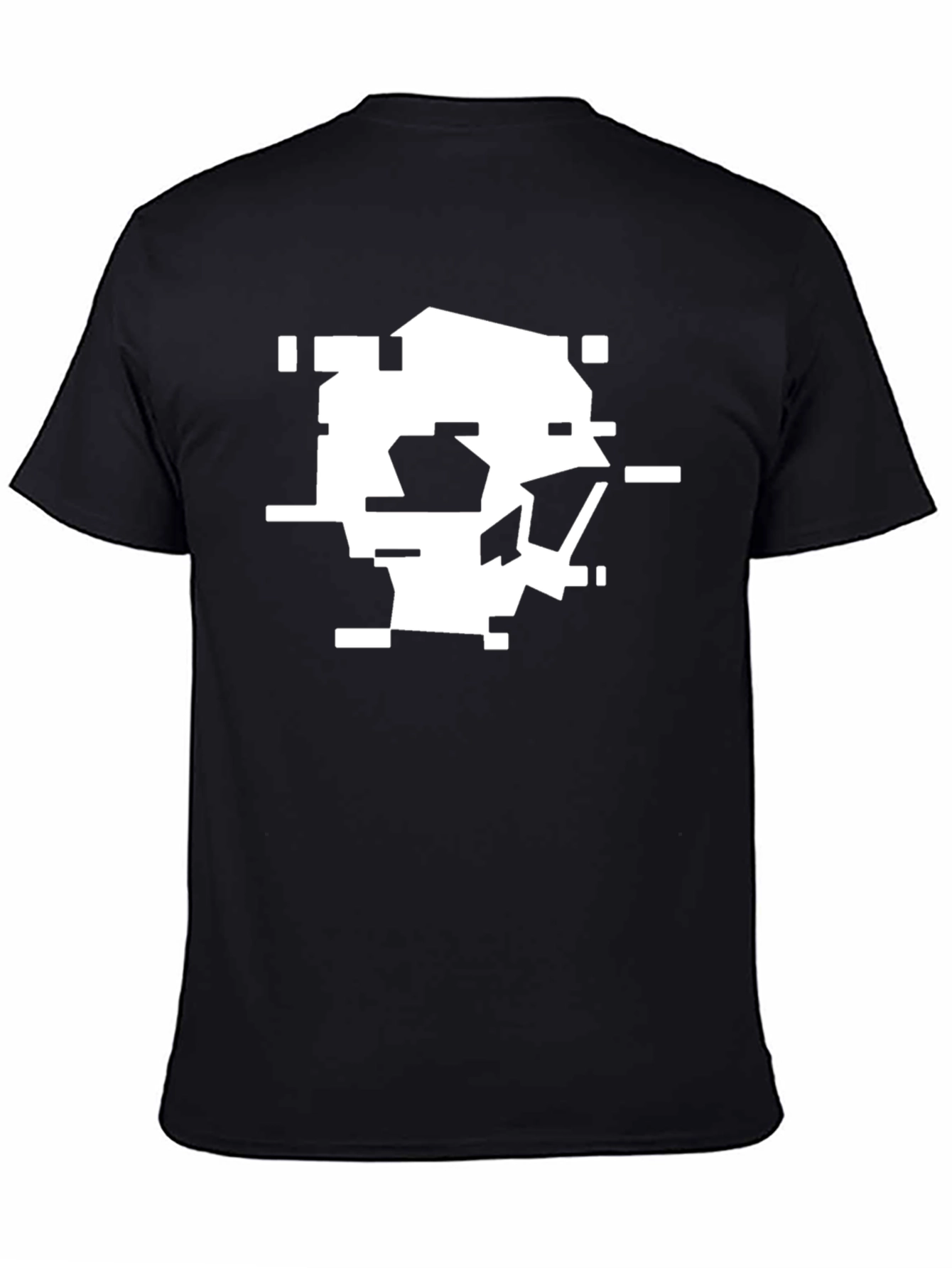 Black Abstract Skull Graphic Black Tee view 4