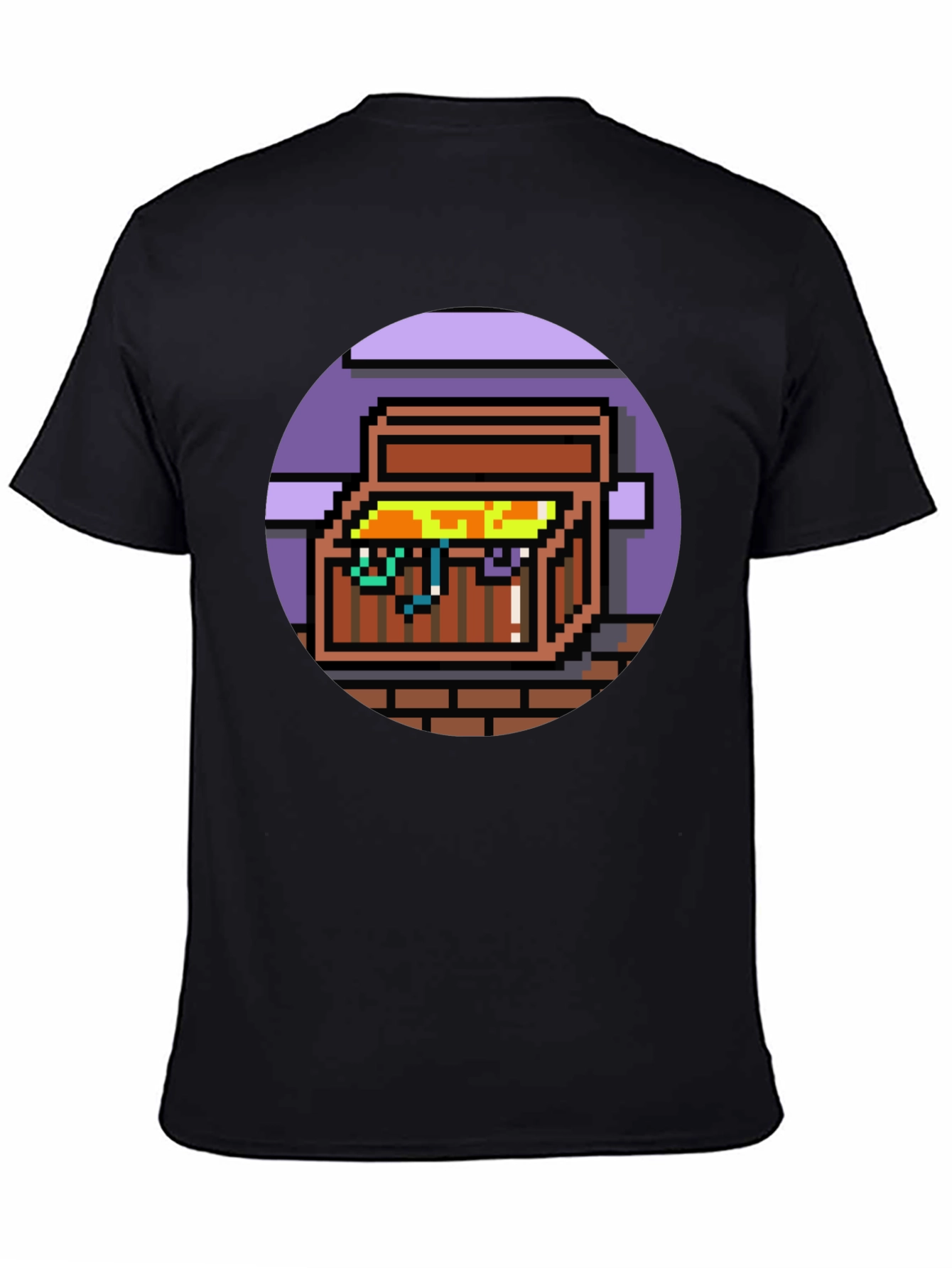 Black Pixelated Treasure Chest Graphic Tee view 4