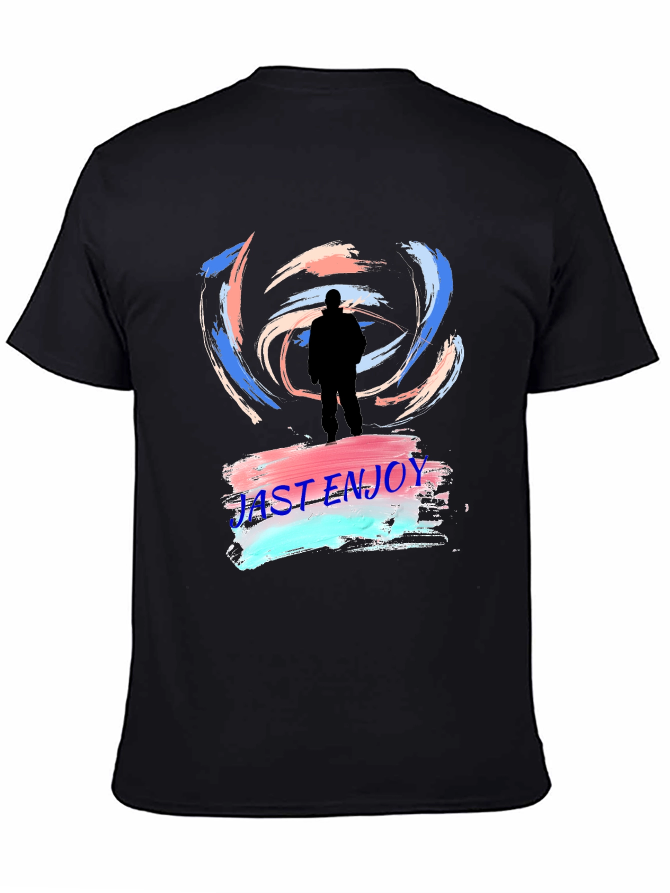 Black Just Enjoy Black Graphic Tee - Trendy Casual Wear view 4