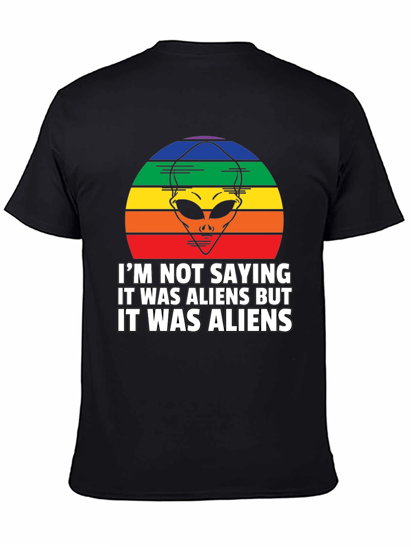 Black Retro Alien Graphic T-Shirt: I'm Not Saying... But Aliens! view 4