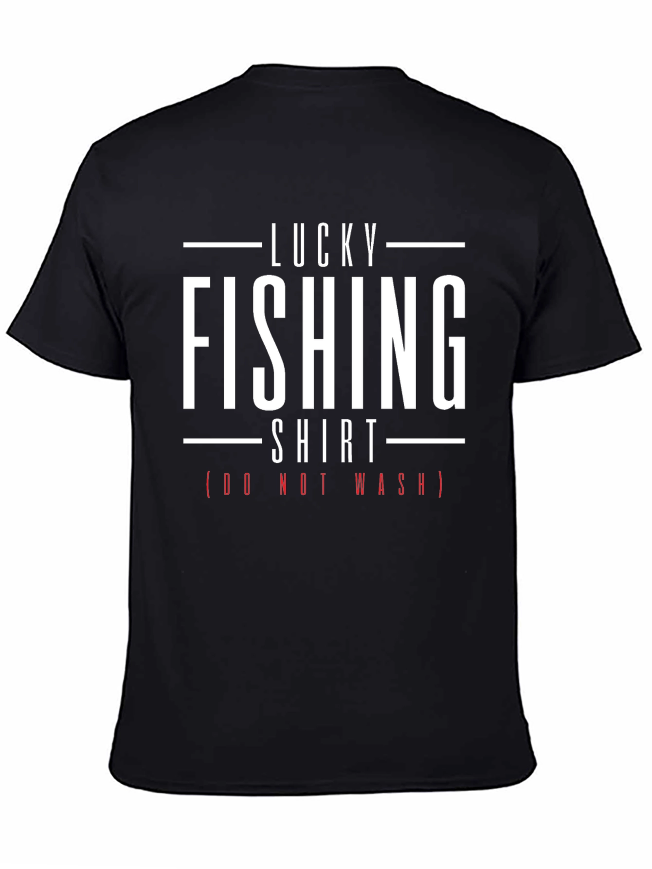 Black Lucky Fishing Shirt - Novelty Graphic Tee view 4