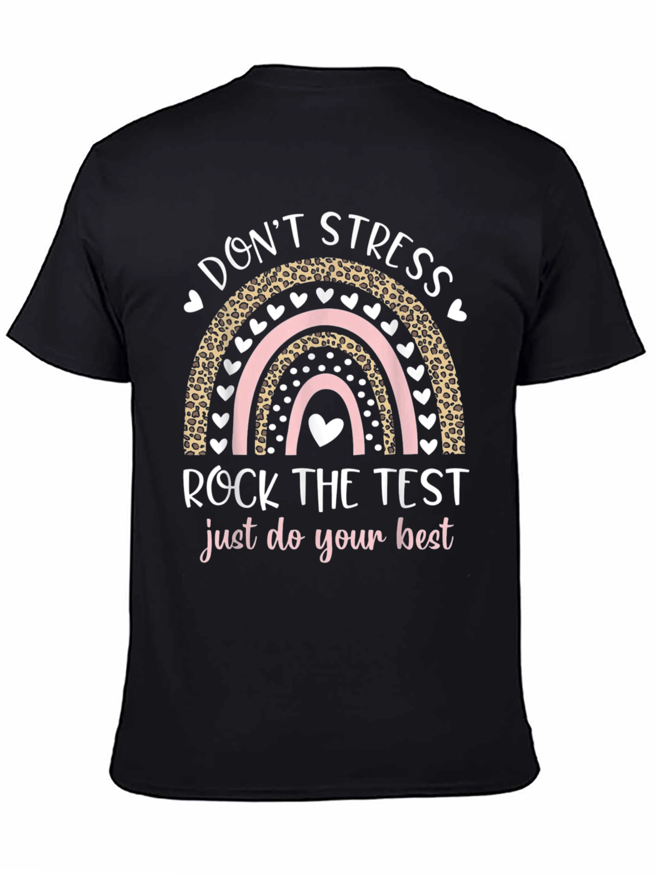 Black Don't Stress Rock the Test Graphic T-Shirt view 4