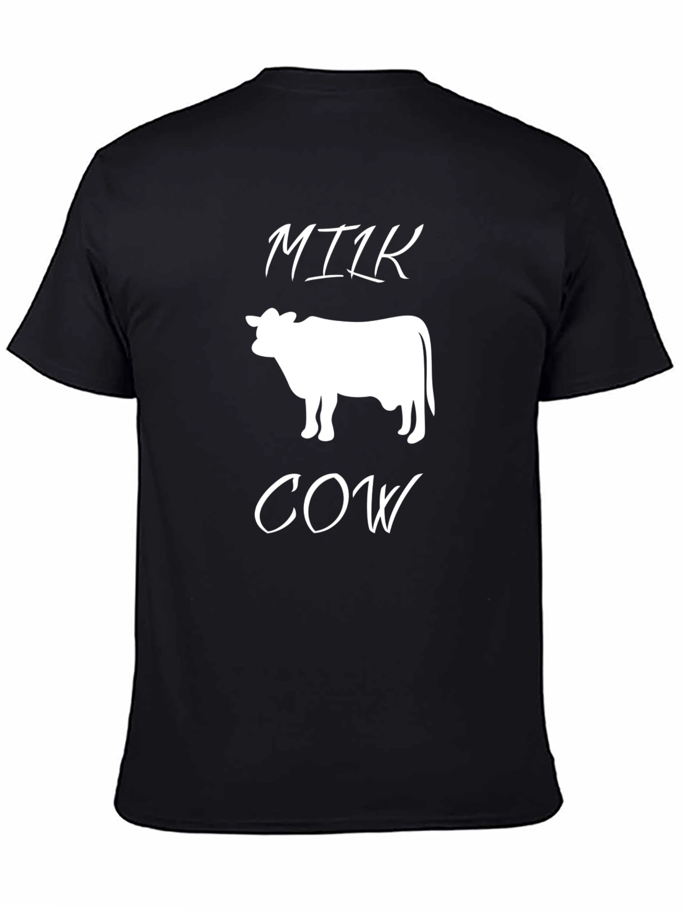 Black Milk Cow T-Shirt - Unique Graphic Tee view 4