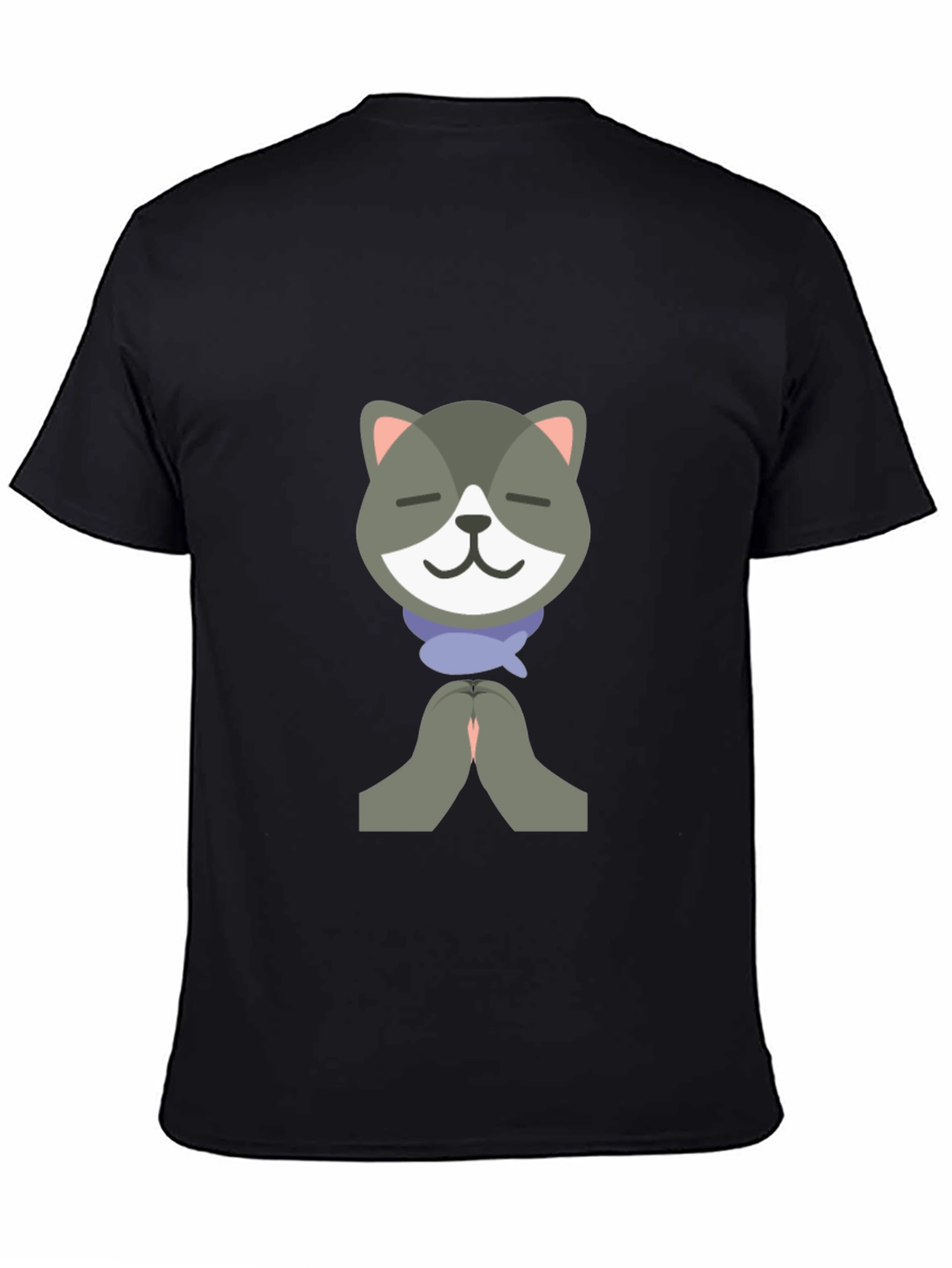 Black Namaste Cat Graphic T-Shirt view 4