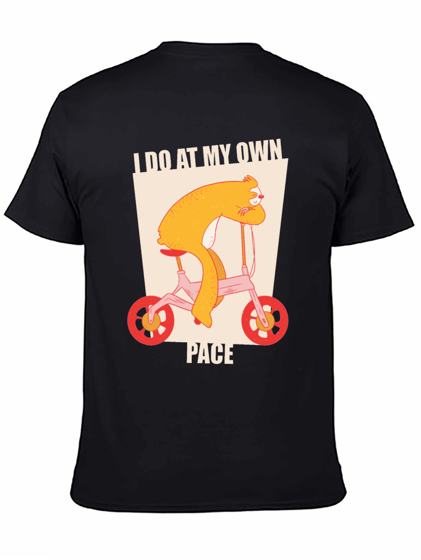 Black Sloth Biking T-Shirt - I Do At My Own Pace Tee view 4