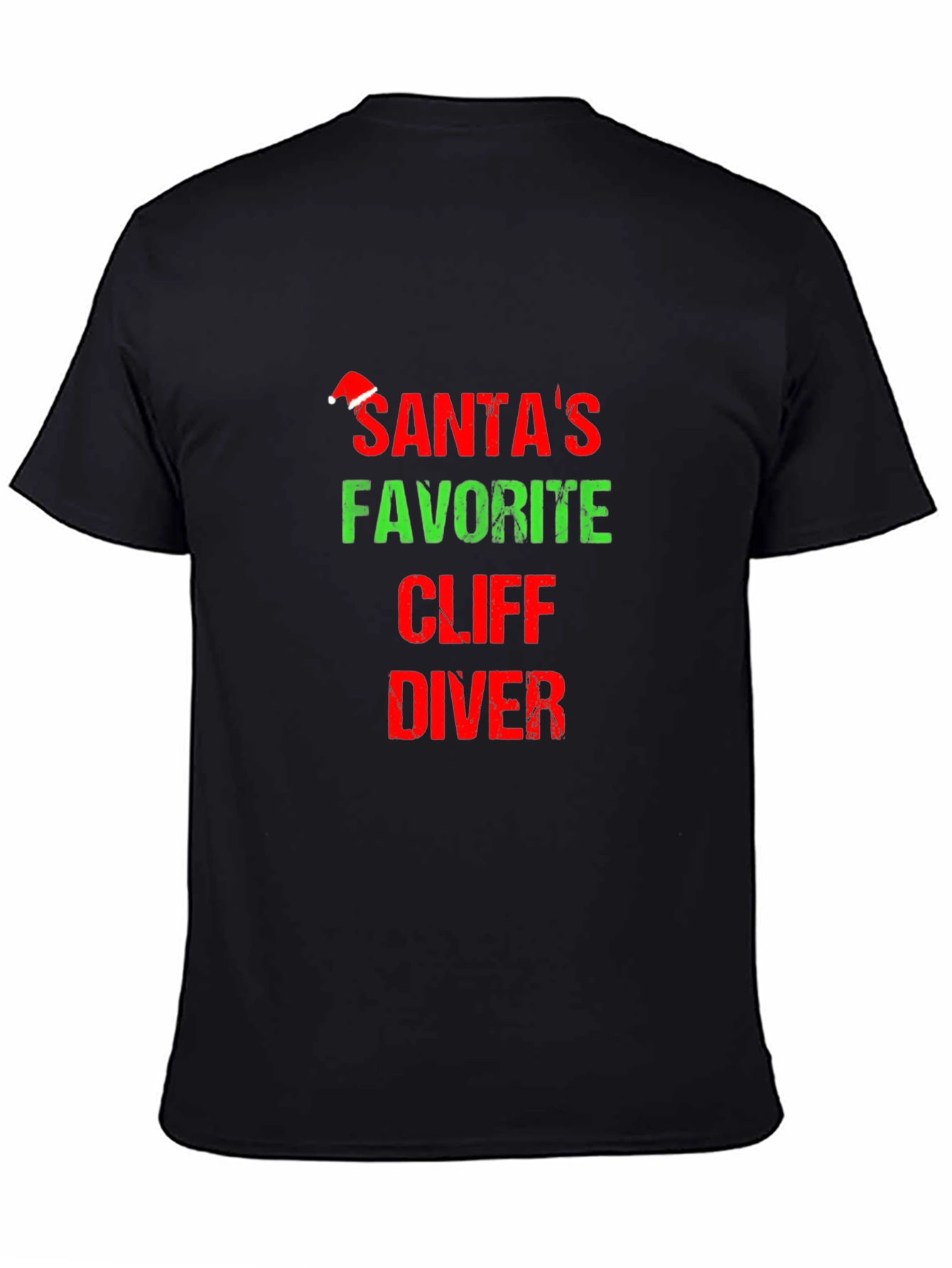 Black Santa's Favorite Cliff Diver T-Shirt Holiday Tee view 4