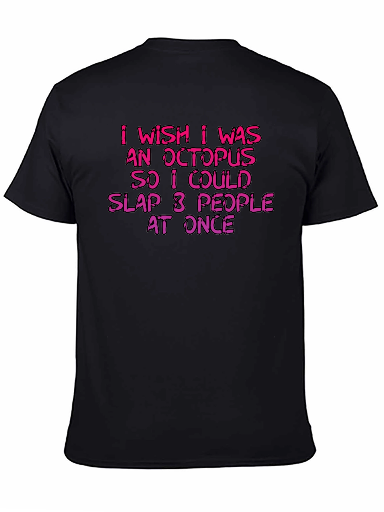Black Octopus Slap Graphic T-Shirt - Funny Novelty Tee view 4